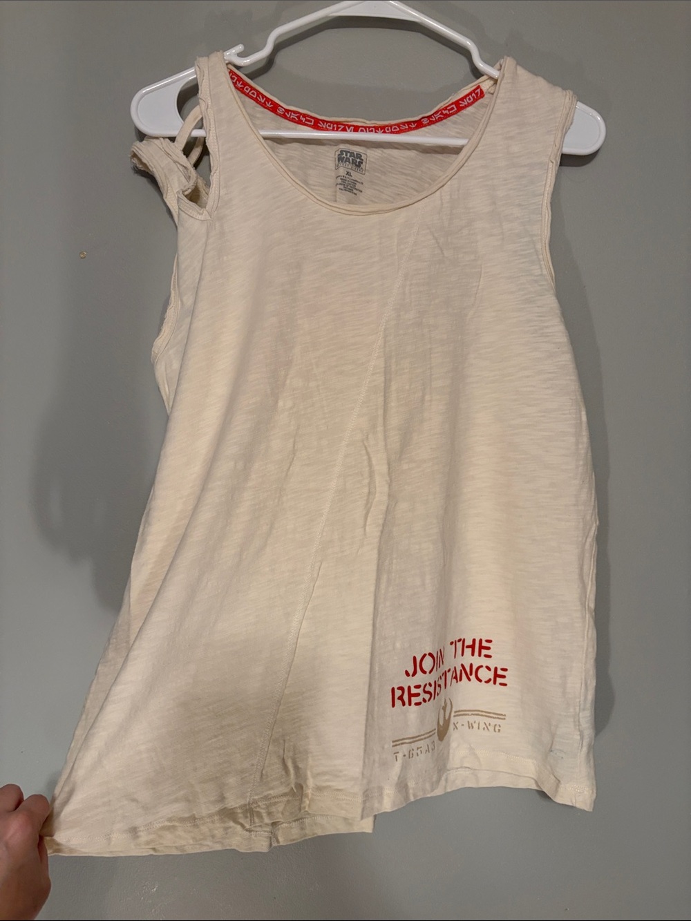 Disney Cream Tank Top with Red 'Join The Resistance' Graphic from Galaxy’s Edge